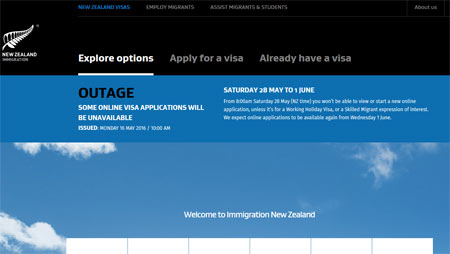 ニュージーランド移民局　ホームページ